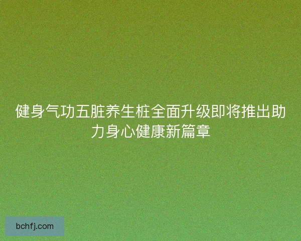 健身气功五脏养生桩全面升级即将推出助力身心健康新篇章