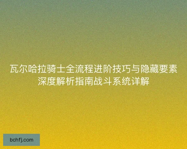 瓦尔哈拉骑士全流程进阶技巧与隐藏要素深度解析指南战斗系统详解